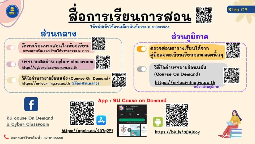 ประชาสัมพันธ์ การเข้าใช้สื่อการเรียนการสอน